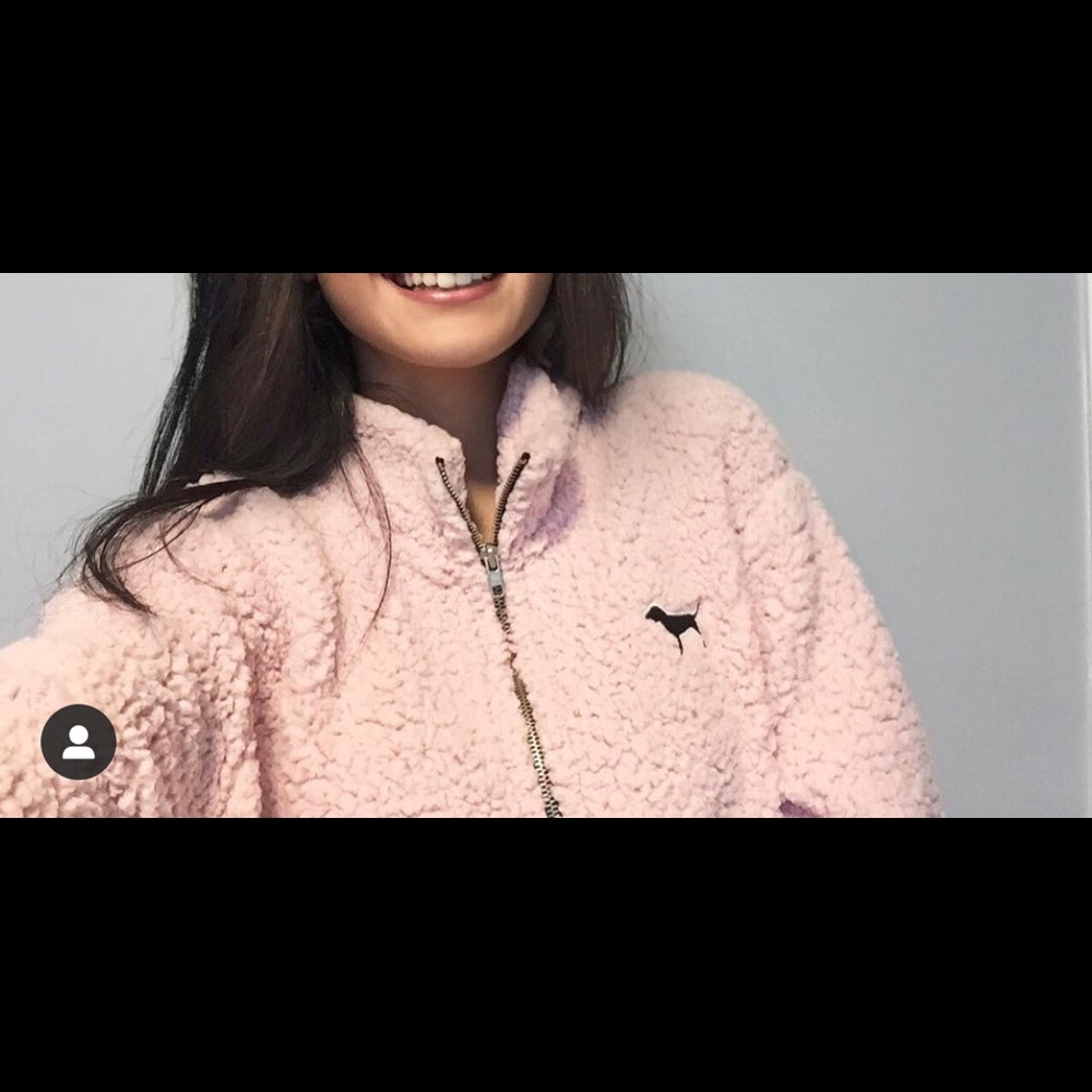 Victoria’s Secret Pink Sherpa Half Zip Pullover